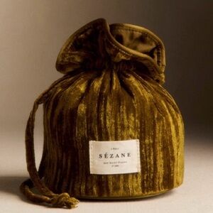 Sezane NWOT Olive Drawstring Pouch